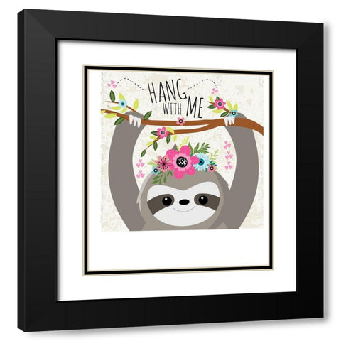 Hang With Me Black Modern Wood Framed Art Print with Double Matting by ND Art