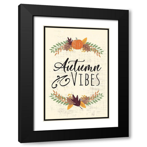 Autumn Vibes Art II Black Modern Wood Framed Art Print with Double Matting by ND Art