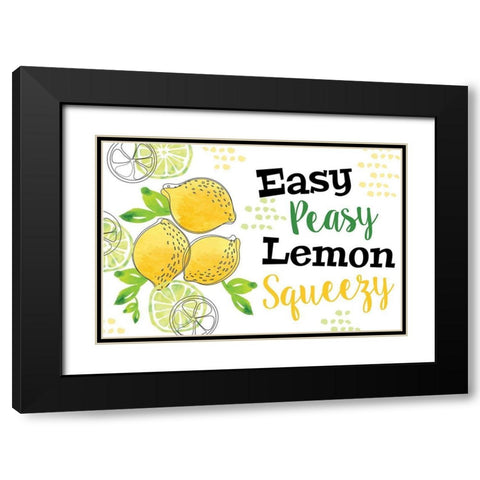 Easy Peasy Black Modern Wood Framed Art Print with Double Matting by ND Art