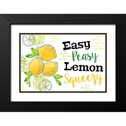 Easy Peasy Black Modern Wood Framed Art Print with Double Matting by ND Art