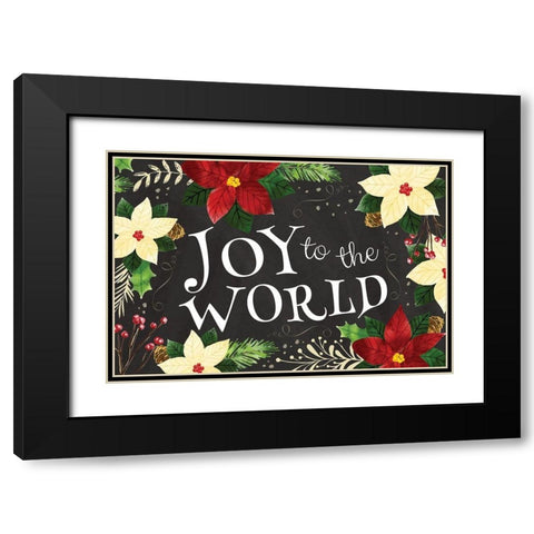 Joy to the World Black Modern Wood Framed Art Print with Double Matting by ND Art