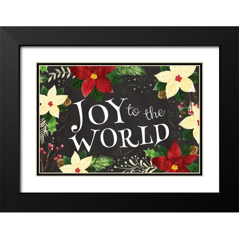 Joy to the World Black Modern Wood Framed Art Print with Double Matting by ND Art