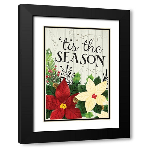 Tis the Season Black Modern Wood Framed Art Print with Double Matting by ND Art