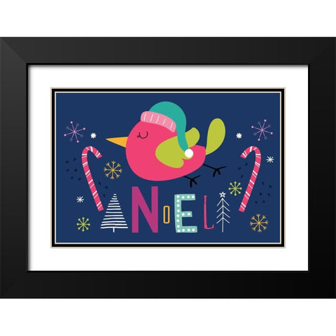Noel Black Modern Wood Framed Art Print with Double Matting by ND Art