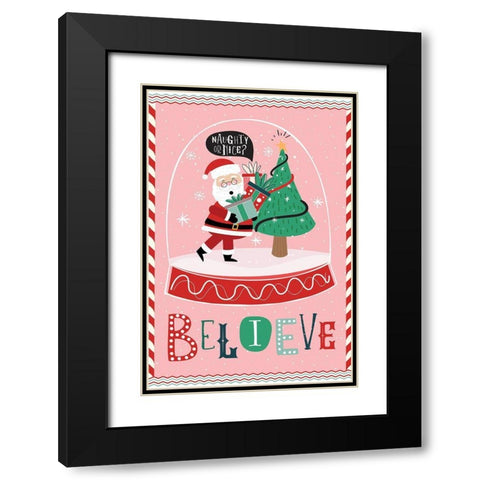 Believe Black Modern Wood Framed Art Print with Double Matting by ND Art