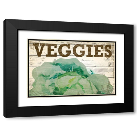 Veggies Black Modern Wood Framed Art Print with Double Matting by ND Art