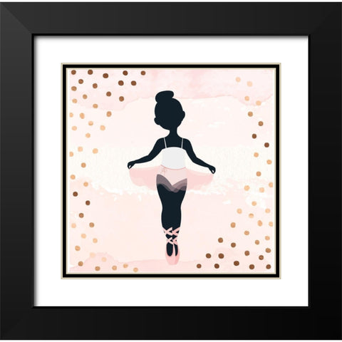 Ballerina Black Modern Wood Framed Art Print with Double Matting by ND Art