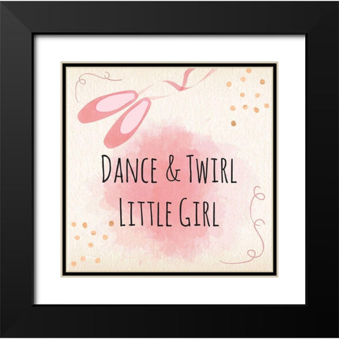 Dance and Twirl Black Modern Wood Framed Art Print with Double Matting by ND Art