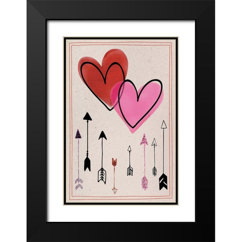 Love Love Love I Black Modern Wood Framed Art Print with Double Matting by ND Art