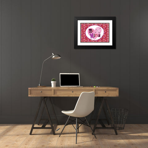 Love Love Love III Black Modern Wood Framed Art Print with Double Matting by ND Art