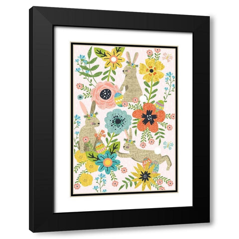 Easter Wishes II Black Modern Wood Framed Art Print with Double Matting by ND Art
