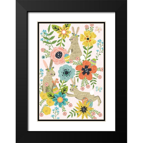 Easter Wishes II Black Modern Wood Framed Art Print with Double Matting by ND Art