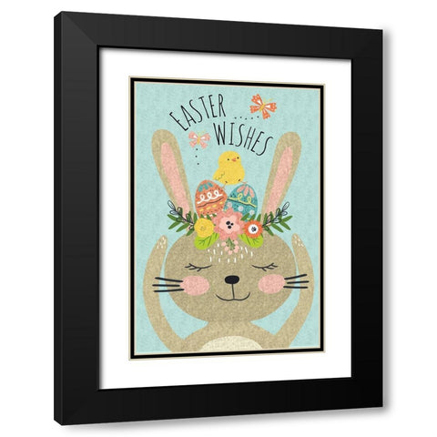 Easter Wishes III Black Modern Wood Framed Art Print with Double Matting by ND Art