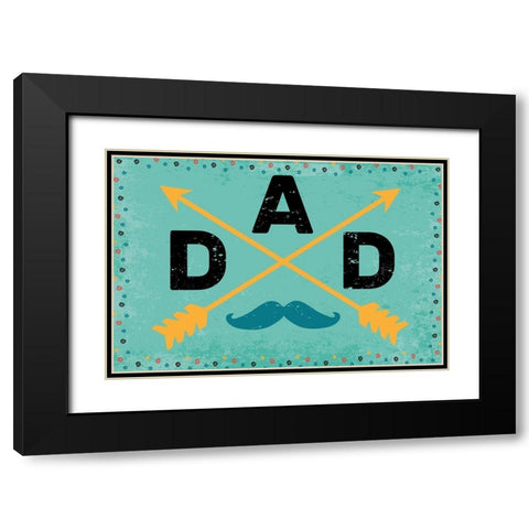 Dad Black Modern Wood Framed Art Print with Double Matting by ND Art