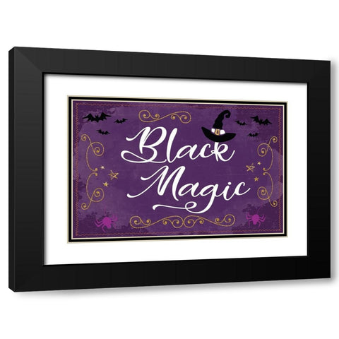 Spellbound III Black Modern Wood Framed Art Print with Double Matting by ND Art