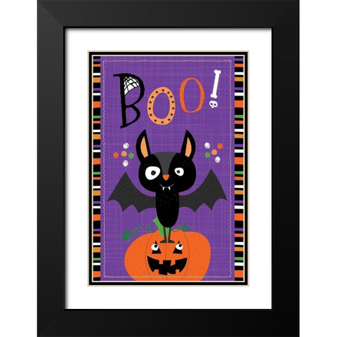 Spooky Buddies Art III Black Modern Wood Framed Art Print with Double Matting by ND Art