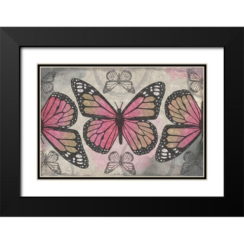 Butterflies II Black Modern Wood Framed Art Print with Double Matting by ND Art