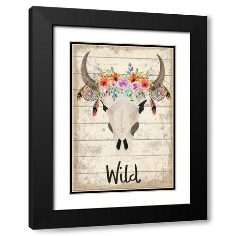 Wild Black Modern Wood Framed Art Print with Double Matting by ND Art