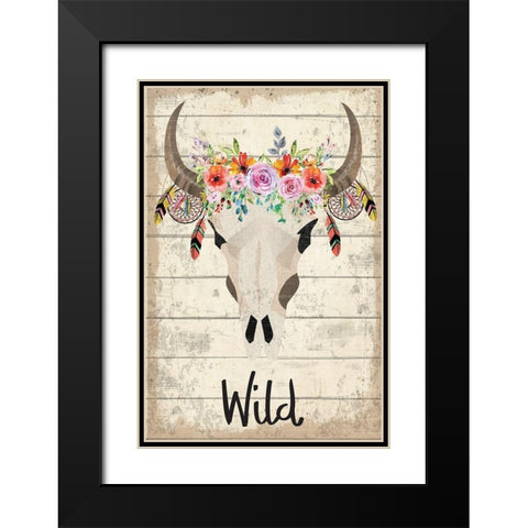 Wild Black Modern Wood Framed Art Print with Double Matting by ND Art