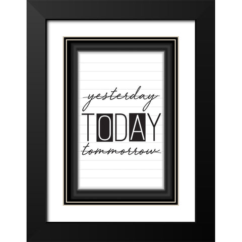 ToDaY Black Modern Wood Framed Art Print with Double Matting by ND Art