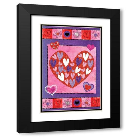 Valentines Day I Black Modern Wood Framed Art Print with Double Matting by ND Art