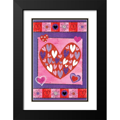Valentines Day I Black Modern Wood Framed Art Print with Double Matting by ND Art