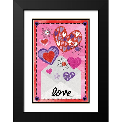 Valentines Day III Black Modern Wood Framed Art Print with Double Matting by ND Art