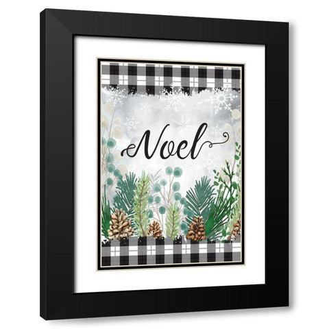 Noel Black Modern Wood Framed Art Print with Double Matting by ND Art