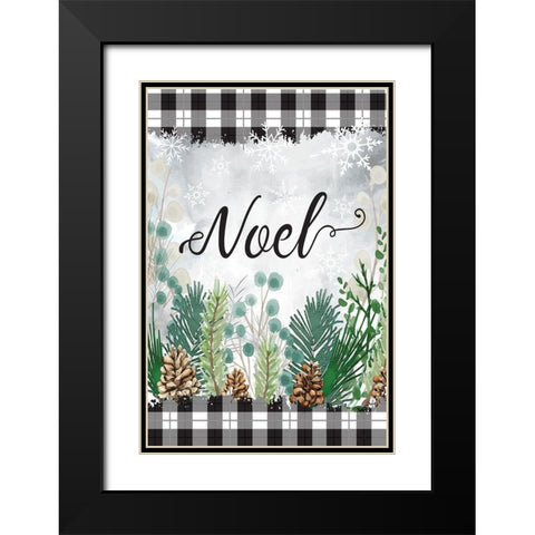 Noel Black Modern Wood Framed Art Print with Double Matting by ND Art