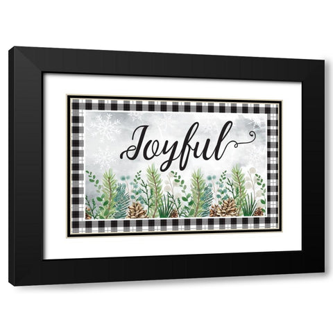 Joyful Black Modern Wood Framed Art Print with Double Matting by ND Art
