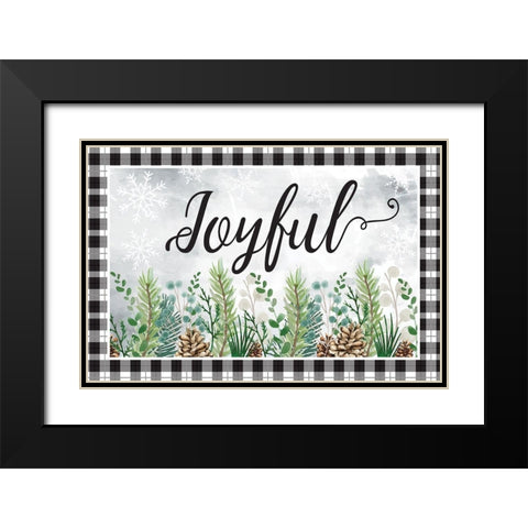 Joyful Black Modern Wood Framed Art Print with Double Matting by ND Art