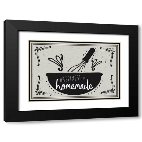 Happiness is Homemade Black Modern Wood Framed Art Print with Double Matting by ND Art