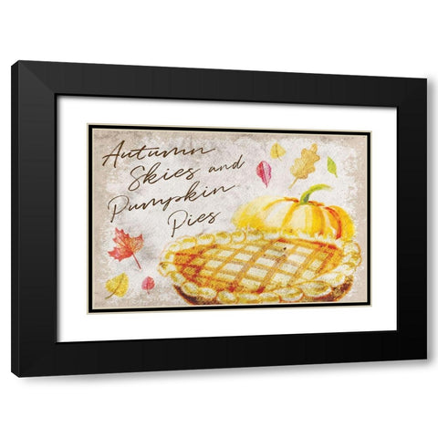 Autumn Skies and Pumpkin Pies Black Modern Wood Framed Art Print with Double Matting by ND Art