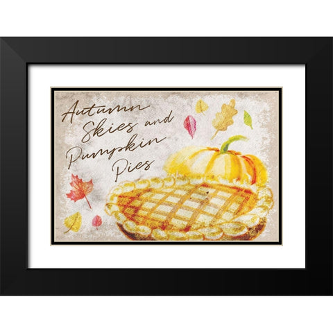 Autumn Skies and Pumpkin Pies Black Modern Wood Framed Art Print with Double Matting by ND Art