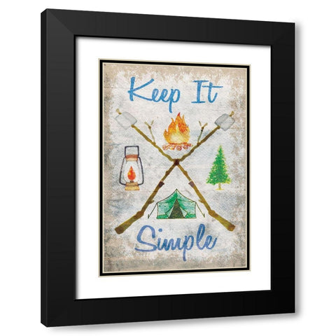 Keep It Simple Black Modern Wood Framed Art Print with Double Matting by ND Art