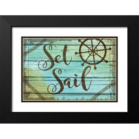 Set Sail Black Modern Wood Framed Art Print with Double Matting by ND Art
