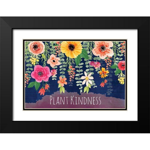 Plant Kindness Black Modern Wood Framed Art Print with Double Matting by ND Art