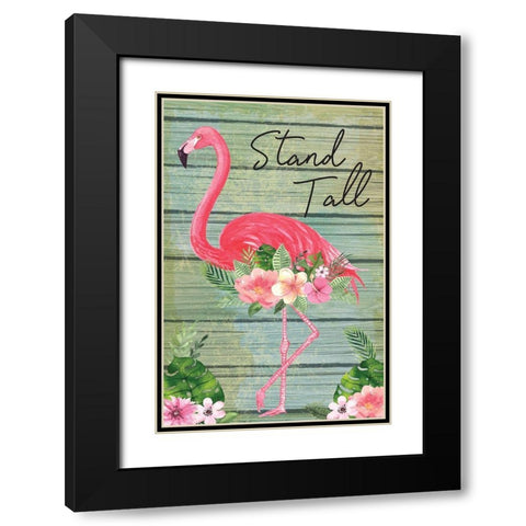 Stand Tall Black Modern Wood Framed Art Print with Double Matting by ND Art
