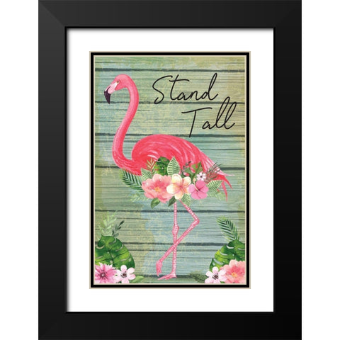 Stand Tall Black Modern Wood Framed Art Print with Double Matting by ND Art