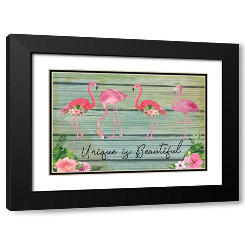 Unique is Beautiful Black Modern Wood Framed Art Print with Double Matting by ND Art