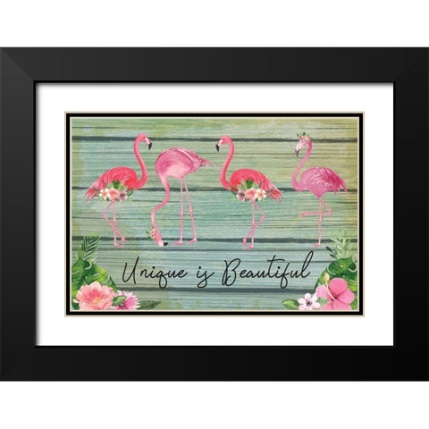 Unique is Beautiful Black Modern Wood Framed Art Print with Double Matting by ND Art