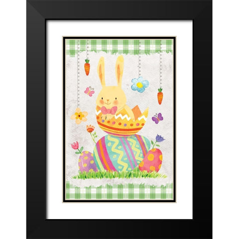 Easter Egg Black Modern Wood Framed Art Print with Double Matting by ND Art