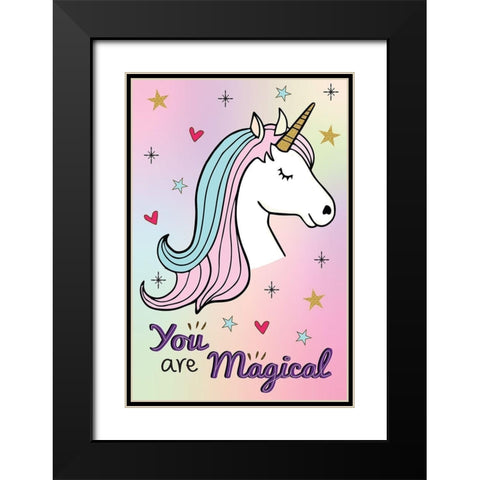 You Are Magical Black Modern Wood Framed Art Print with Double Matting by ND Art