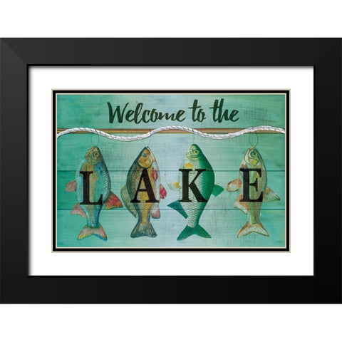 Welcome to the Lake Black Modern Wood Framed Art Print with Double Matting by ND Art