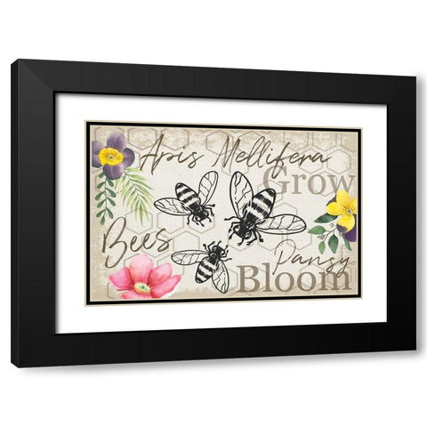Botany Art V Black Modern Wood Framed Art Print with Double Matting by ND Art