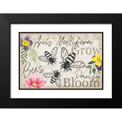 Botany Art V Black Modern Wood Framed Art Print with Double Matting by ND Art