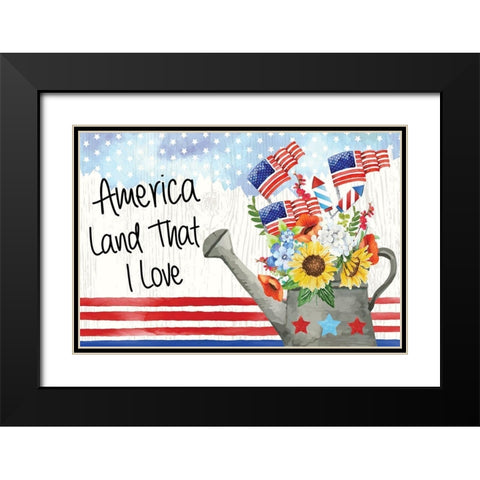 Americana II Black Modern Wood Framed Art Print with Double Matting by ND Art