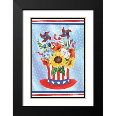 Americana Art III Black Modern Wood Framed Art Print with Double Matting by ND Art