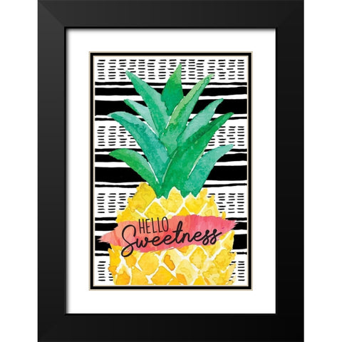 Hello Sweetness Black Modern Wood Framed Art Print with Double Matting by ND Art