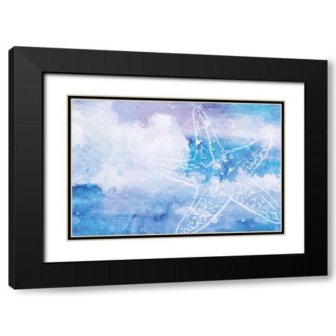 Blue Coastal II Black Modern Wood Framed Art Print with Double Matting by ND Art